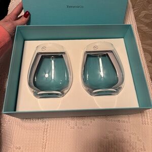 Tiffany Stemless Red Wine Glasses